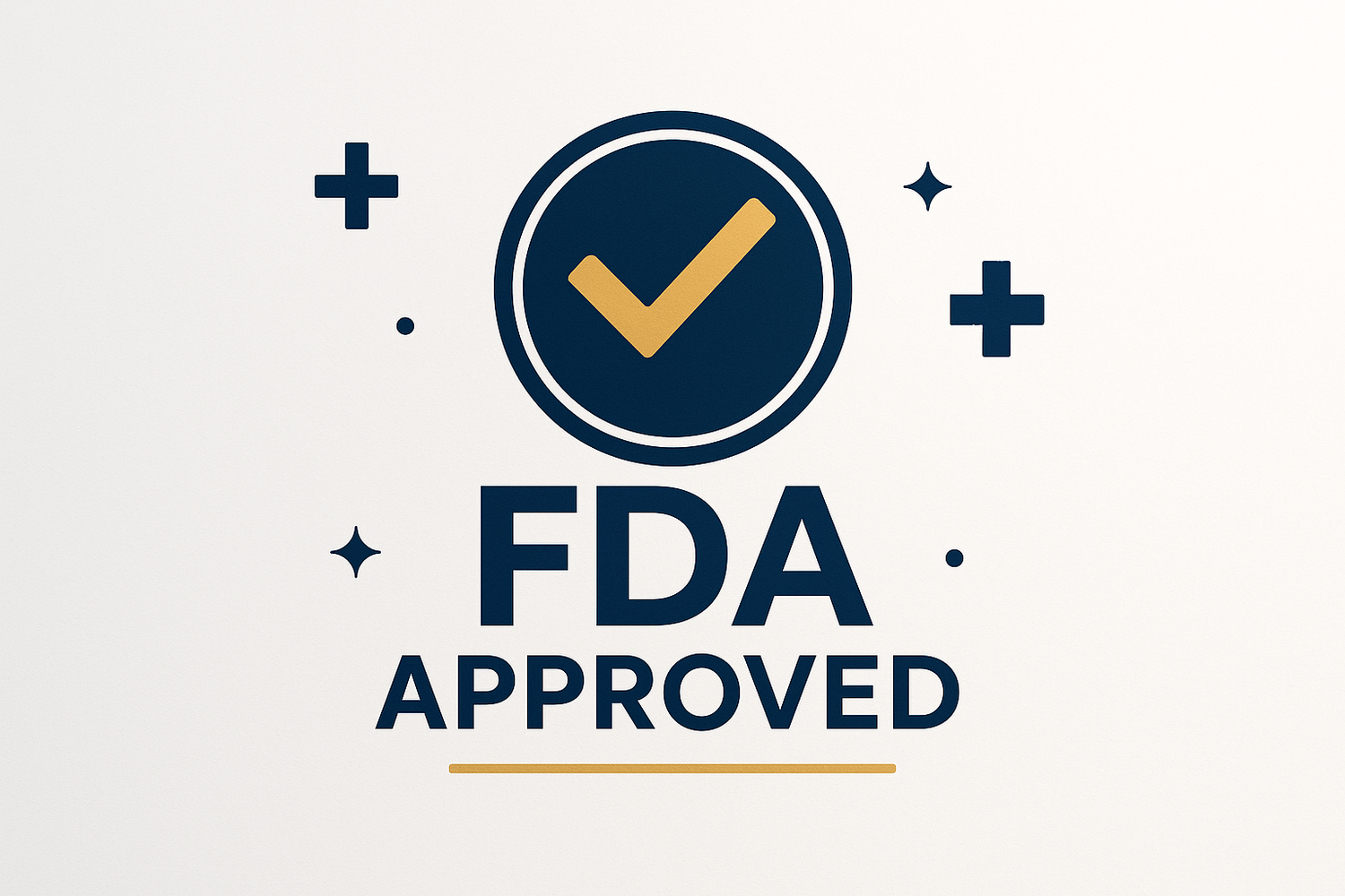 A cup of kava tea with kava roots on a wooden surface alongside a FDA symbol, representing information about kava’s approval and safety standards