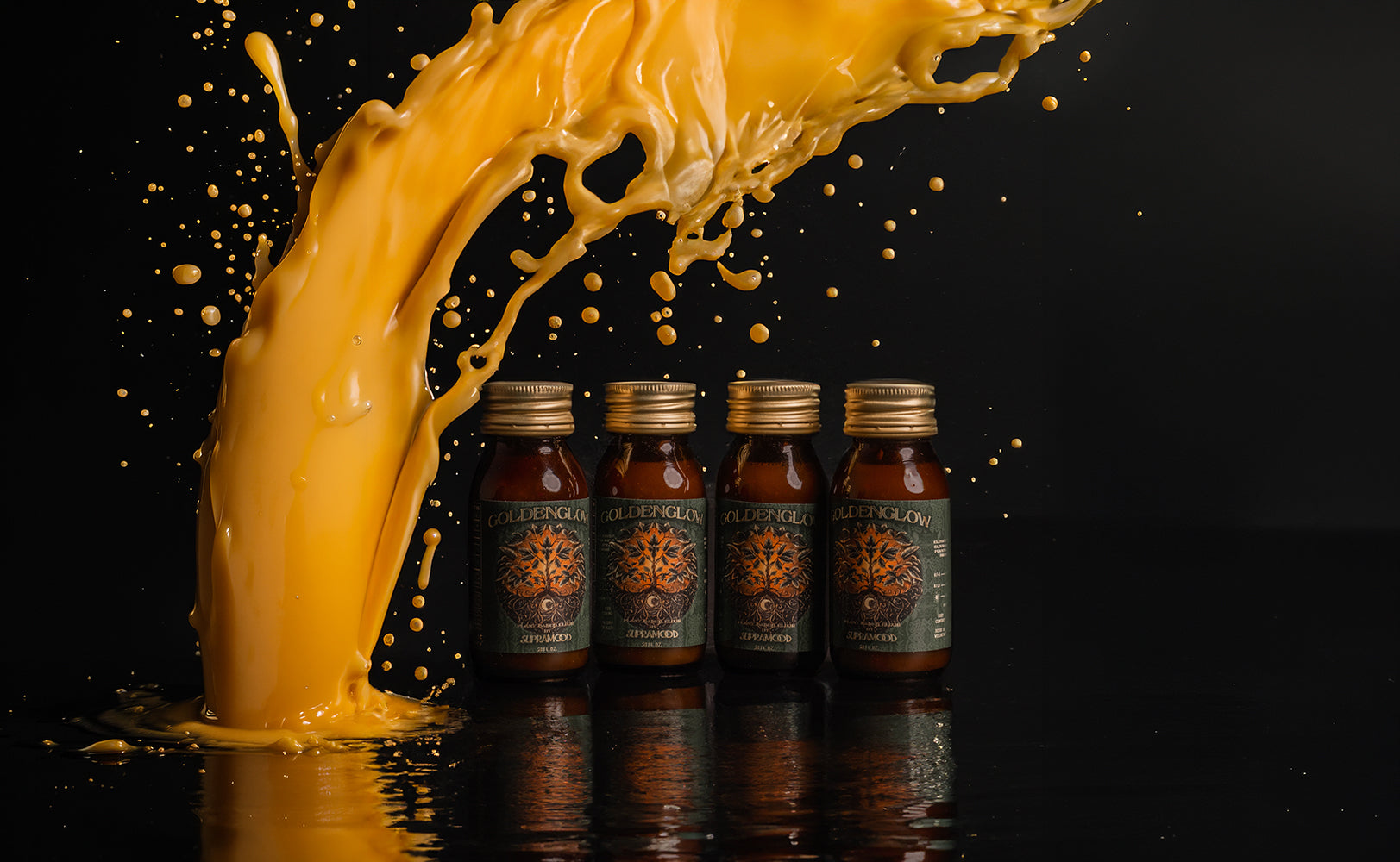 Goldenglow Elixir - Premium Kava & Kratom Herbal Drink | Supramood